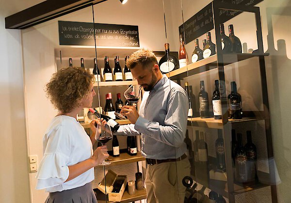 Auswahl an guten Weinen im Wellnesshotel